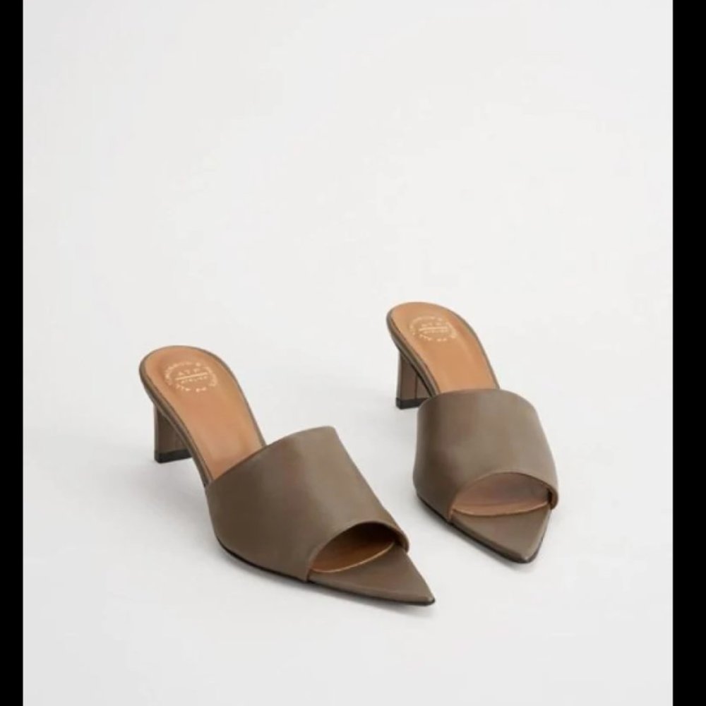 NIB ATP Atelier Serranova Mule Heel Khaki Brown
